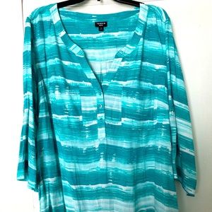 Torrid teal 3/4 sleeve blouse